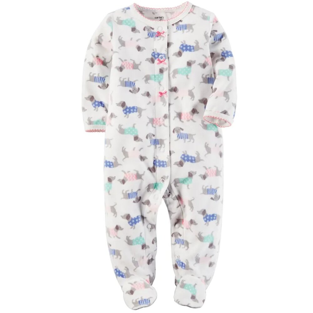 Dachshund Print Footie Pajamas 3 Months